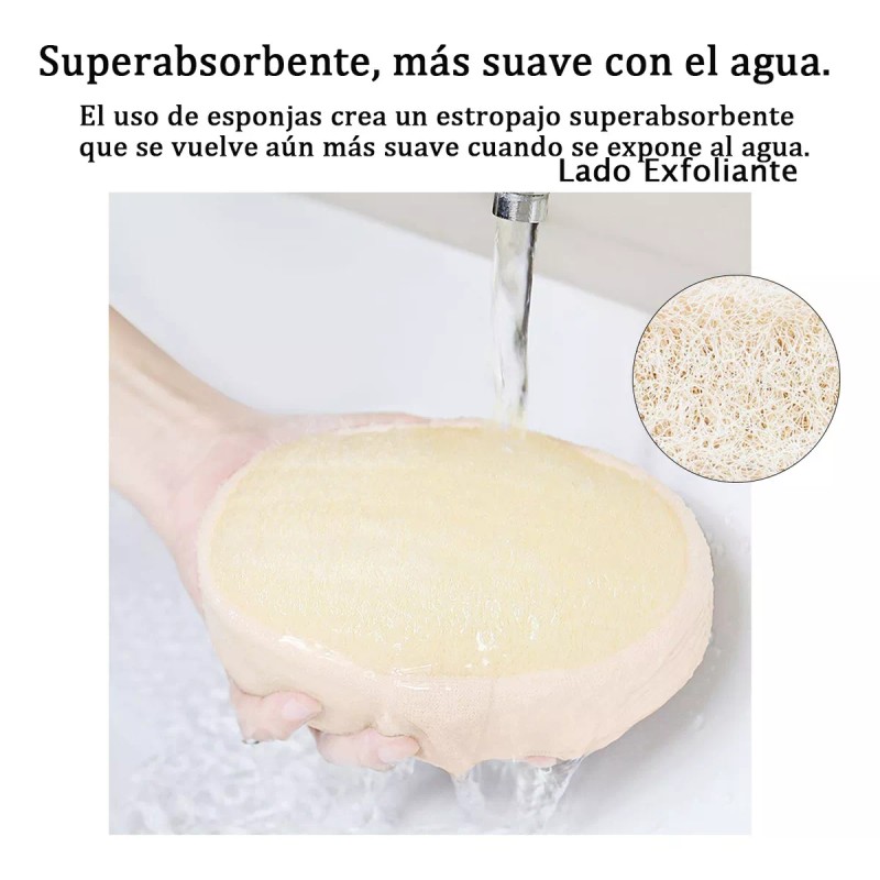 Junelizente Perfiles Exfoliante Natural De Esponja Vegetal Para La Ducha