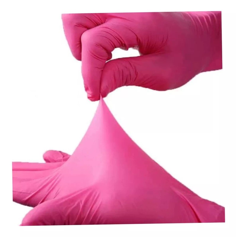 VMerli Guantes Limpieza Desechables De Latex Rosas 100 Piezas