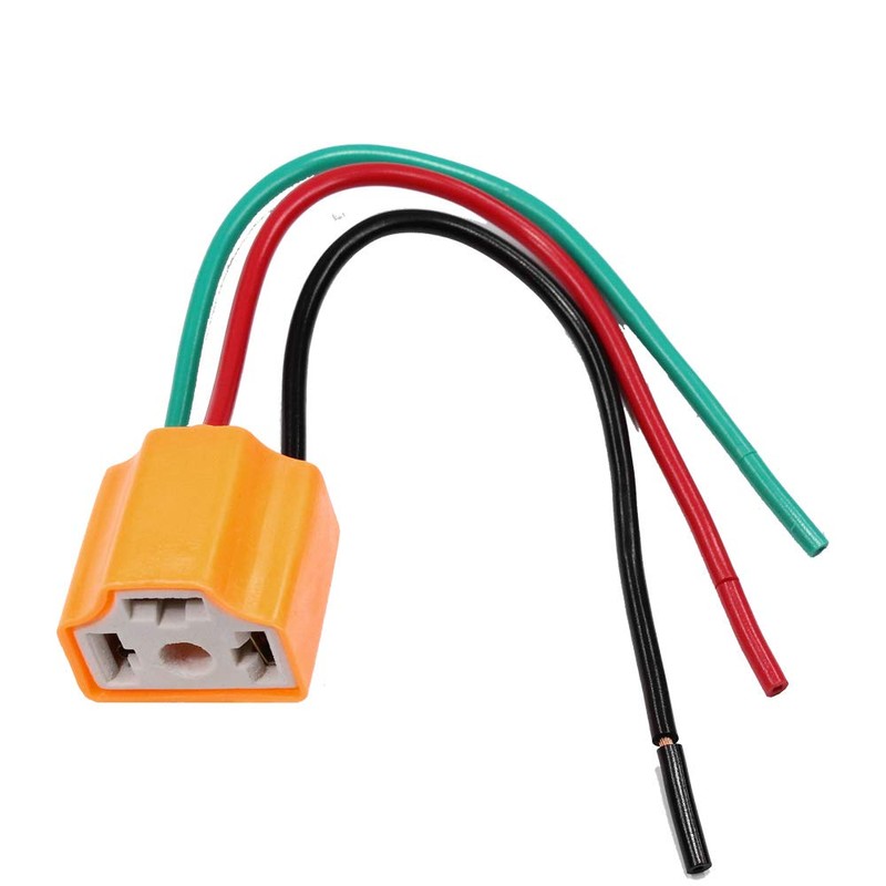 HUIQIAODS H4 Female Ceramic Headlight Extension Connector Plug Bulb Wire