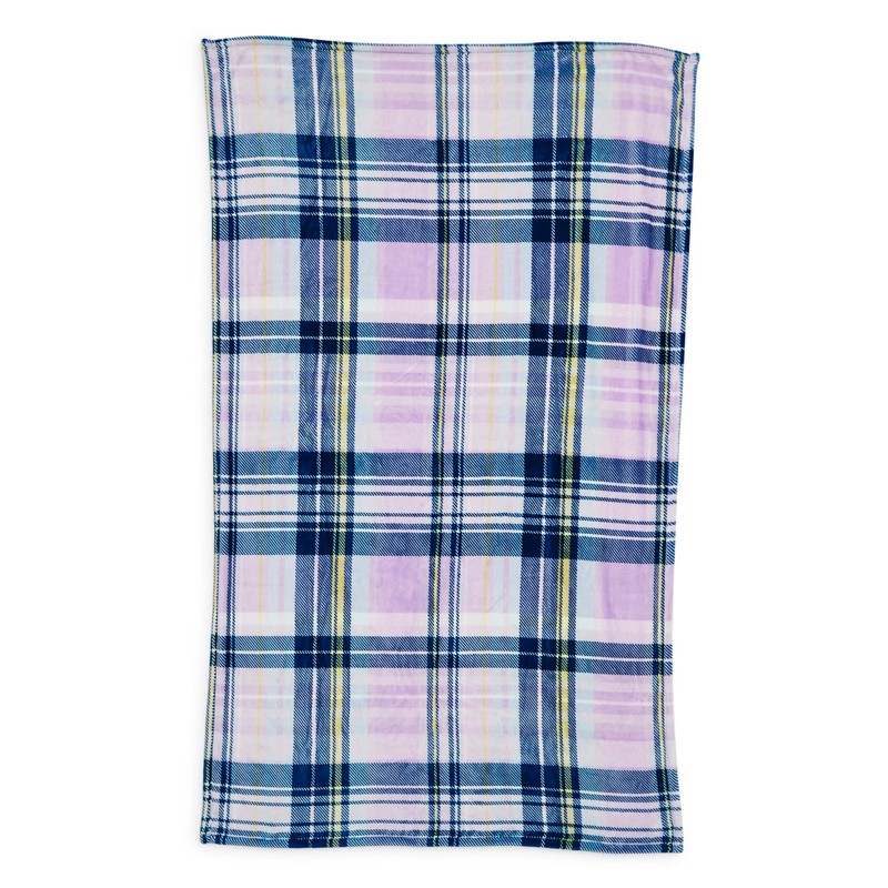 Vera Bradley Women's Fleece Plush Throw Blanket, Amethyst Plaid, 80