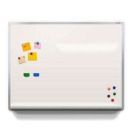 32"T x 45.5"W Optima RITEPLUS Dry Erase Boards for Offices and Classrooms, Magnetic Receptive 1/4" Thick Porcelain Steel Whiteboard, Mitered Anodized Aluminum Frame, Full-Length Tray, Made in the USA