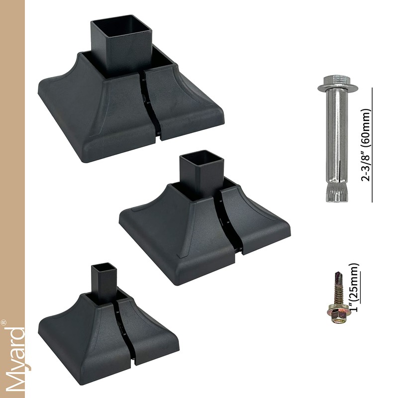 Rockwill Heavy Duty Steel Fence Base Flange Kit for 1