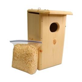 Bird Habitats Bufflehead Duck House – Cavity-Nesting Box with Side Access & Wood Chips, 1" Thick Eastern White Pine for Insulation, Ventilated & Easy-Clean, 17.75" H Duck Nest Box – Made in USA