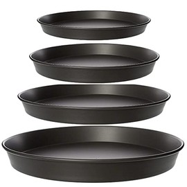 7" to 20" inch Base Commercial Heavy Duty Noon Stick Hard Coated Pizza Pan 1.5” Deep Taped (20" inch Base - 21" inch Top)