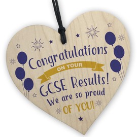 Red Ocean GCSE Results Congratulations Wood Heart Passed GCSE Exams Gift For Son Daughter From Mum and Dad, Proud of You Gifts For Him Her