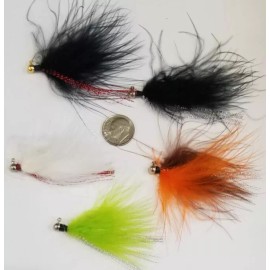 Erie Dearie 1/32 oz Marabou Jig Gamefish Killer Crappie Panny Gill Erie Dearie Flu Flu Lure - Green Shimmer