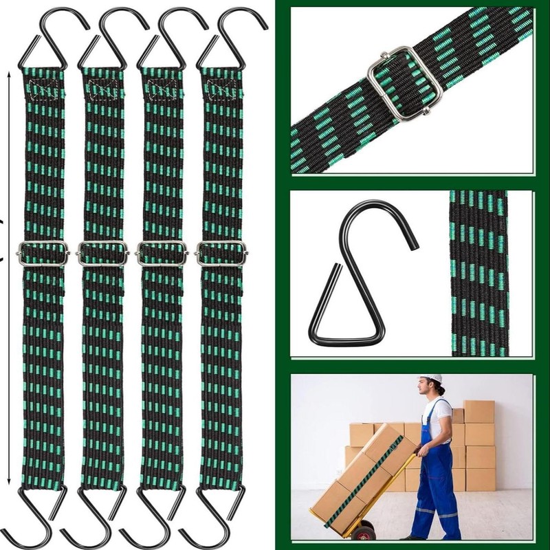 Saintrygo 8 Pcs 40 Inch Adjustable Flat Bungee Cords with