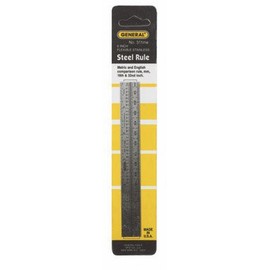 General Tools 6 in. L x 3/4 in. W Stainless Steel Precision Pocket Rule