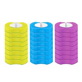 Ieron 24Pcs Disposable Toilet Brush Replacement Heads, 24Pcs Toilet Brush Replacement Head with Aromatherapy/Bleach, 3 Scents Wall Toilet Wand Kit (Blue, Yellow, Purple)