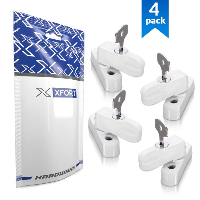 XFORT® 4 Pack Door Jammer and Window Locks for uPVC