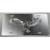 Engraved US American 3D Fierce Eagle Diamond Etched Silver Car
