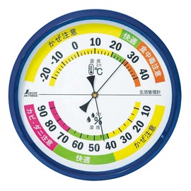 シンワ測定(Shinwa Sokutei) 温湿度計 F-4 丸型 15cm ブルー 70503