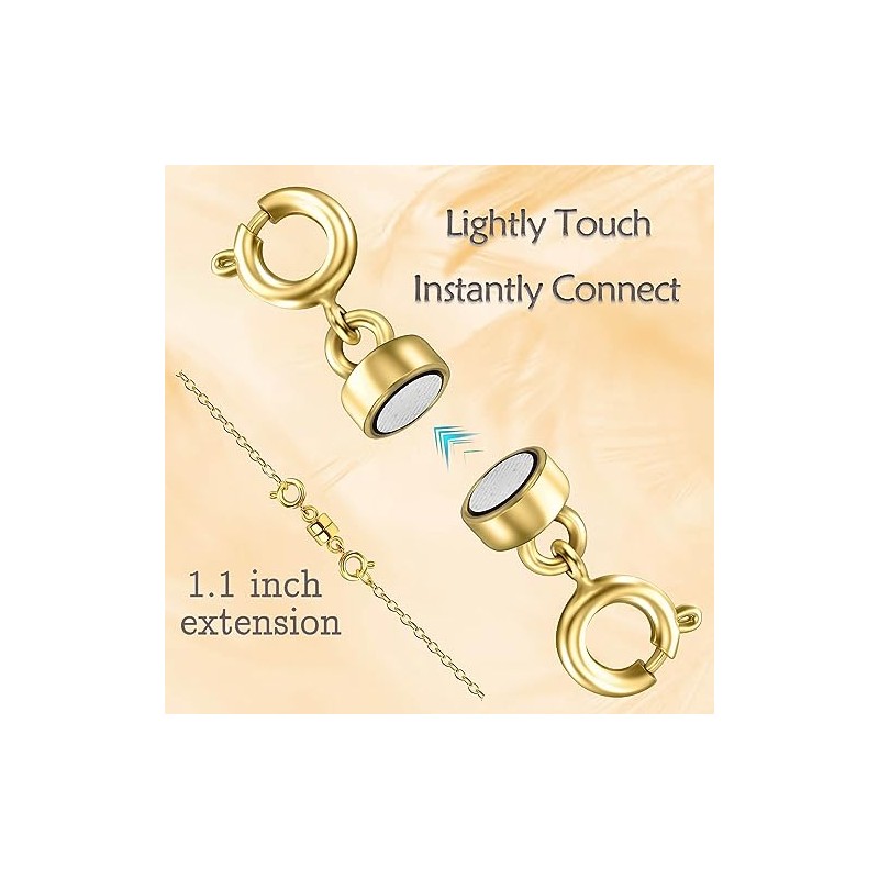 Qulltk Double Magnetic Necklace Clasps and Closures 14K Gold and