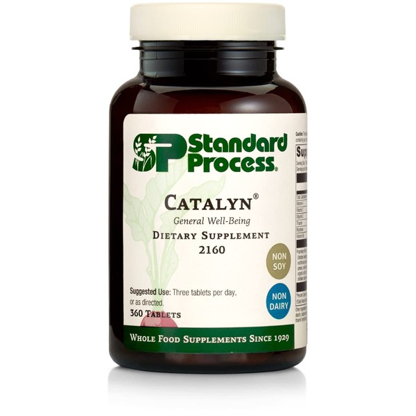 Standard Process Catalyn - Whole Food Foundational Support for General Wellbeing with Vitamin D, Vitamin C, Vitamin A, Thiamine, Riboflavin, Vitamin B6, Magnesium Citrate, and More - 360 Tablets