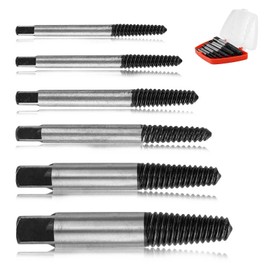 HERKINDNESS M3-M25 Professional Screw Extractor Set, Set of 6, Left Extractor Set, Extractor, Screw Remover, for Damaged Screws, Pipes, M3-M25