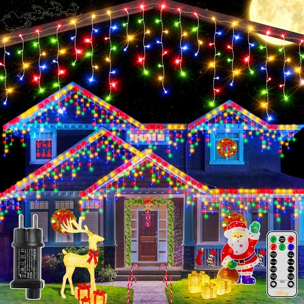Ollny Icicle Fairy Lights Outdoor 12 m 486 LEDs Christmas