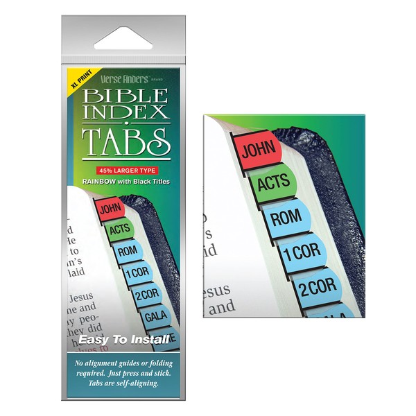 Verse Finders Thin Pack XL Print Rainbow Bible Tabs