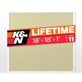 K&N 18X18X1 HVAC Furnace Air Filter, Lasts a Lifetime, Washable, Merv 11, the Last HVAC Filter You Will Ever Buy, Breathe Safely at Home or in the Office, HVC-11818