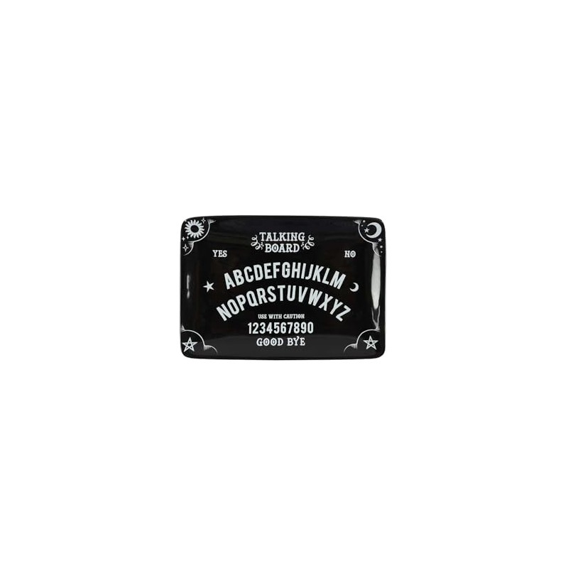 Ouija Talking Board Rectangular Black Ceramic Trinket Catch All Dish