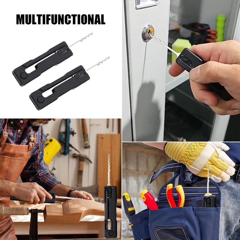 2PCS Lock Picking Kit, Portable Lock Pick Set with Gravity
