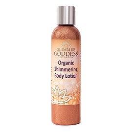Organic Bronze Shimmer Body Lotion - Shimmer & Sparkle For All Skin Types - Chemical Free Shimmering Moisturizer by Glimmer Goddess