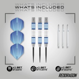 RED DRAGON Stag 28g Tungsten Darts with Flights and Stems