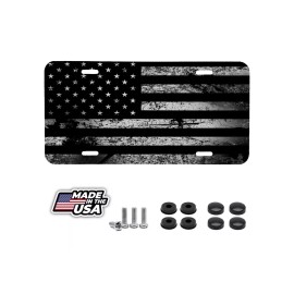 BLVD DISTRESSED AMERICAN FLAG GRAY BLACK VEHICLE LICENSE PLATE AUTO CAR