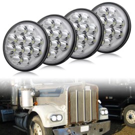 Mayello 4PCS 5.75 5 3/4" LED Headlights Hi-Lo Beam DRL For Kenworth W900A Peterbilt 359