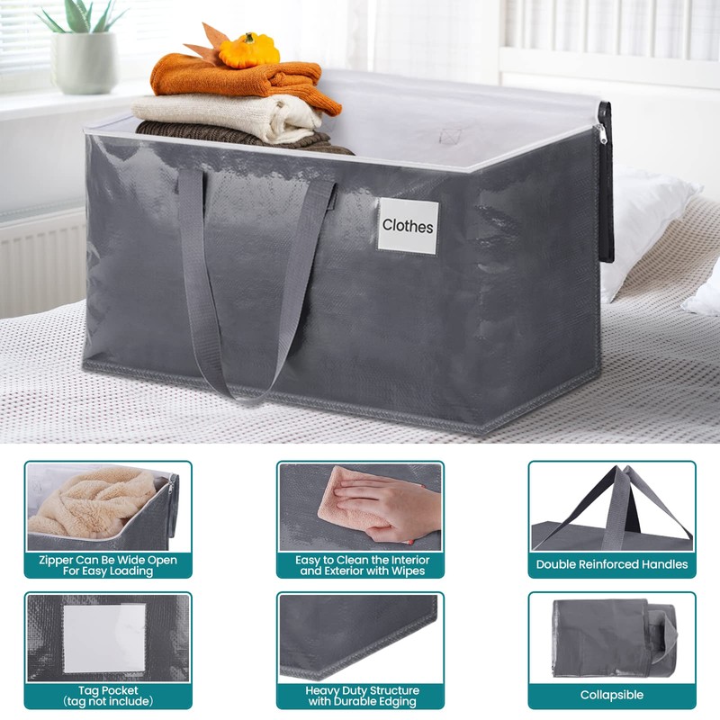 Fabspace Moving Bags Heavy Duty with Strong Zippers and Handles
