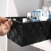 Woven Black Storage Baskets Shelf Tote Boxes Container, Durable Storage