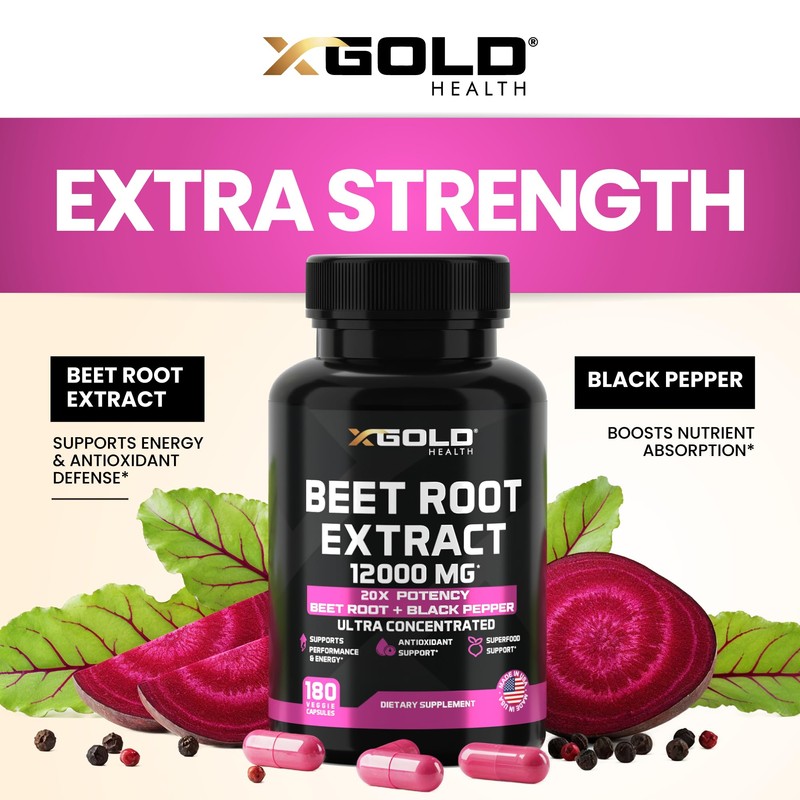 Beet Root Extract - 12000mg 20x Concentrated Beet Root Capsules