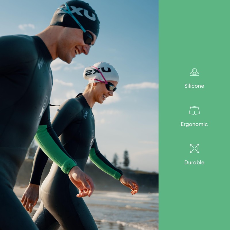 2XU Unisex 2 x U Silikon-Badekappe, Weiß, Einheitsgröße