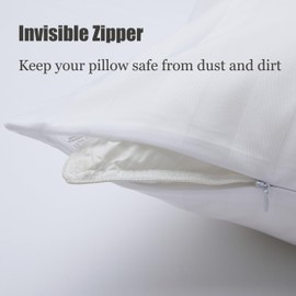 100% Cotton Classic Pillow Protectors with Invisible Zipper, 600 Thread Count Sateen Weave Soft and Breathable Pillow Cases, Protect Pillows from Dirt, Dust and Debris (King, 20"x36", Set of 2)