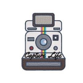 Retro Vintage Camera Embroidered Premium Patch Iron-On or Sew-On Embroidery Applique - Costume Uniform - Fun Novelty Badge Biker Emblem - Vacation Tourist Souvenir