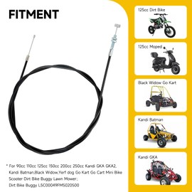 HIAORS 75 inch Universal Straight Throttle Cable Compatible with 90cc 110cc 125cc 150cc 200cc 250cc Kandi Yerf Dog Go Kart Mini Bike Gas Scooter Pit Dirt Bike Buggy Motorcycle Accessories Parts