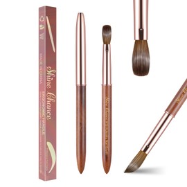 Acrylic Nail Art Brush Size 12, 100% Pure Kolinsky Hair Oval Nail Brush for Acrylic Application, Professional Nail Extension Manicure Tool Wooden Handle Nail Drawing Pen for DIY Home Salon