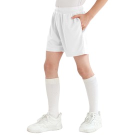Dreammonkey - Pantalones cortos de baloncesto para niños y niñas, tallas 2T a jóvenes, Blanco, 2 Años