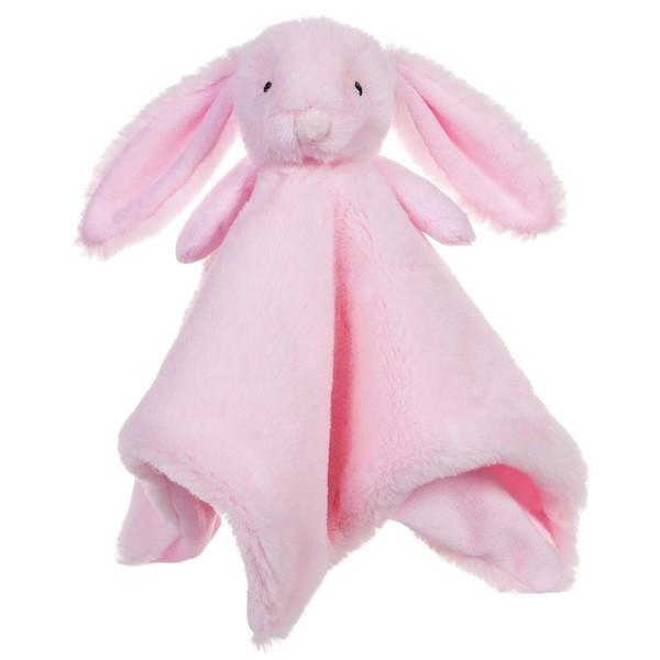 Apricot Lamb Stuffed Animals Pink Bunny Rabbit Comforter Blanket Security Blanket Infant Lovey for Newborn Baby Doll Blanket (Pink Bunny, 13 Inches)