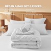 Laojin Balhen Twin Comforter Set 6 Pieces, Seersucker Bed in