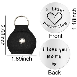 I Love You More Pocket Hug Token for Girlfriend Boyfriend Anniversary Valentines Day Gifts for Wife Husband Birthday Engagement Gifts for Fiancee Fiance Long Distance Relationship Gift for Dad Mom