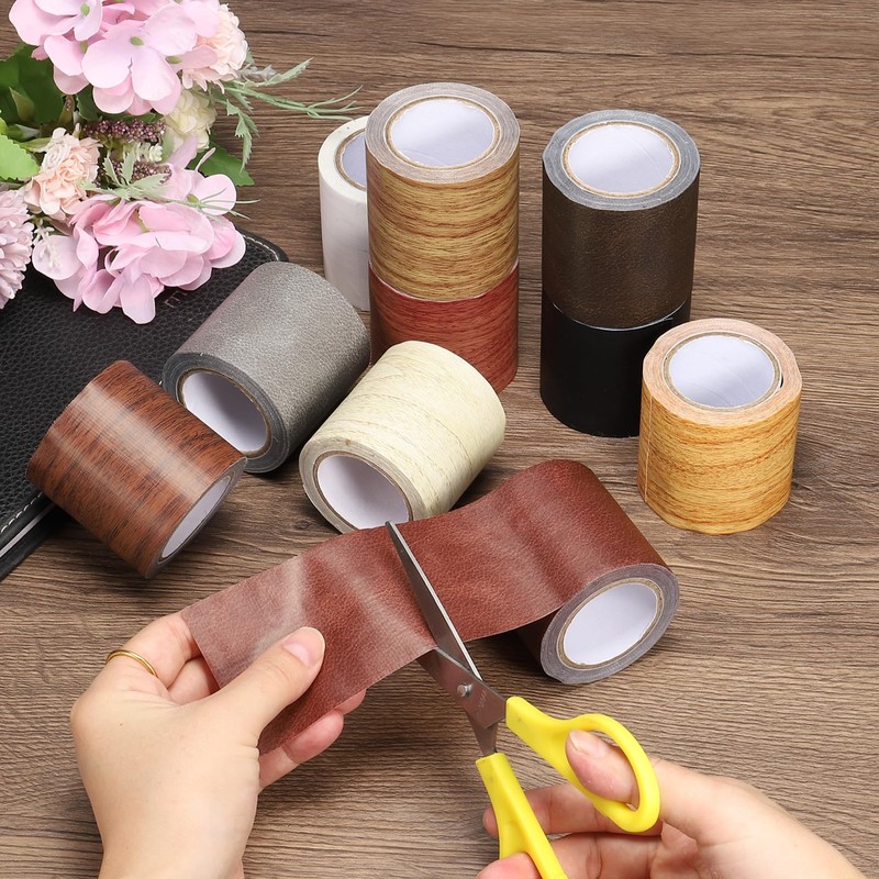 PATIKIL Leather Repair Tape 2.2"X30', Self Adhesive Realistic Leather Textured