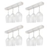 AQJUNONG 4 Pack Wine Glass Rack, No Drilling Under Cabinet