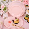 WELLIFE 60PCS Pink Plastic Plates Set-Heavy Duty Pink Plates for