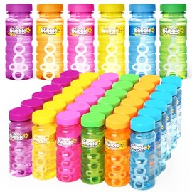 Shemira 24 Pack Bubble Bottles (4oz Bubbles Solution), Bubbles Party Favors for Kids, Bubbles Wand Bulk, Large Bubble Kit, Summer Outdoor Toys for Kids Toddlers, 6 Colors, Bubble Party Favor