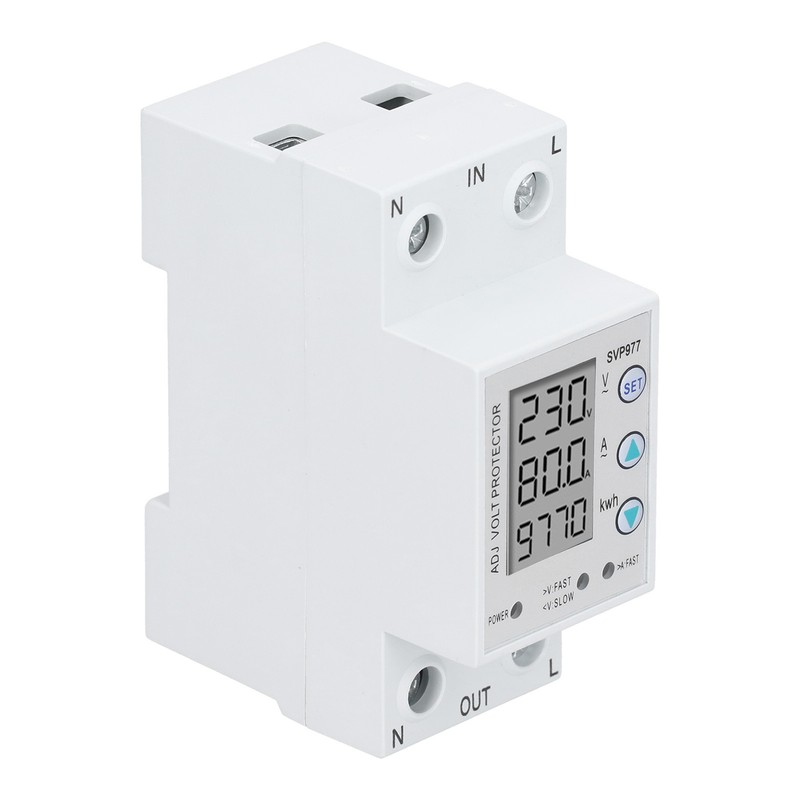 Voltage Protector Adjustable Current Power Monitoring Equipment with Backlight 230VAC