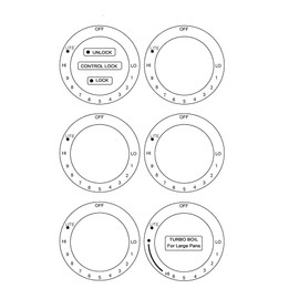 MANWU Lo Thru Hi cooktop Stove Sticker Decals for Cooker top hob Replacement Accessories