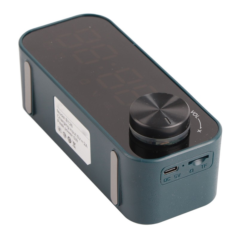 Mini Bluetooth Speaker Heavy Bass Dual Alarm Clock Portable Wireless