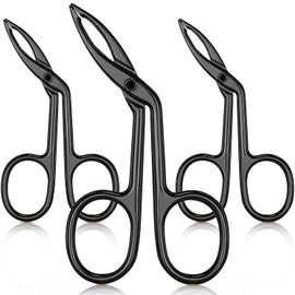 3 paquetes de pinzas para cejas, tijeras en forma de mango para cejas, pinzas de punta recta, pinzas de punta plana, pinzas de pelo de punta recta para cejas (chapado en negro)