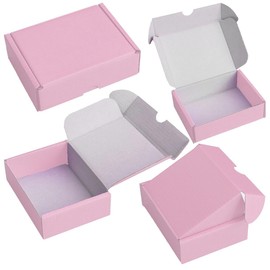 5 x F3 6x6x2.5" Postal Pip Box Die Cut Pink Cardboard Mailing Shipping