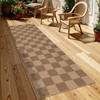 Lahome Checkered Easy Jute Kitchen Runner, 2x8 Washable Indoor Outdoor
